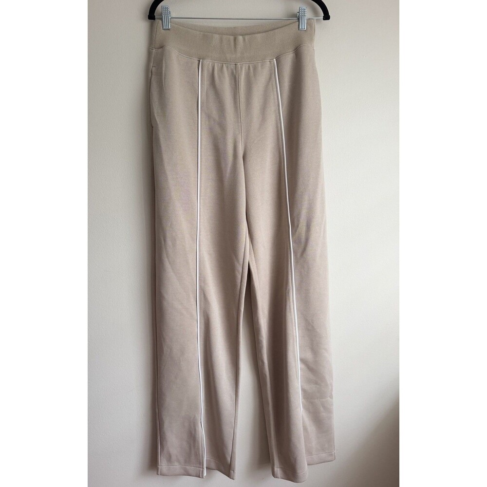 New SPANX Airpique Track Pants Ashwood M Medium Tall Straight Leg Athleisure NWT